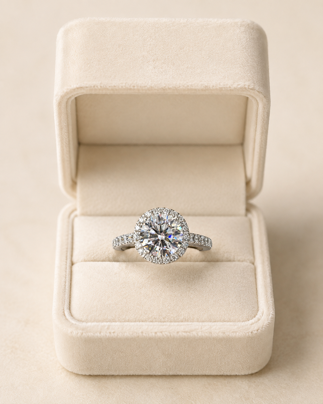Halo engagement ring