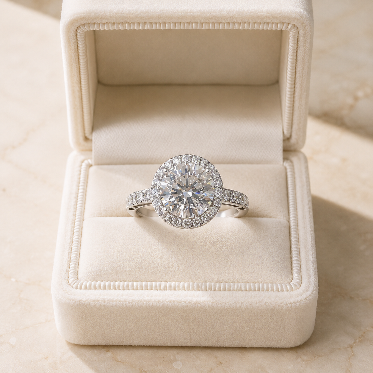 Pavé engagement ring