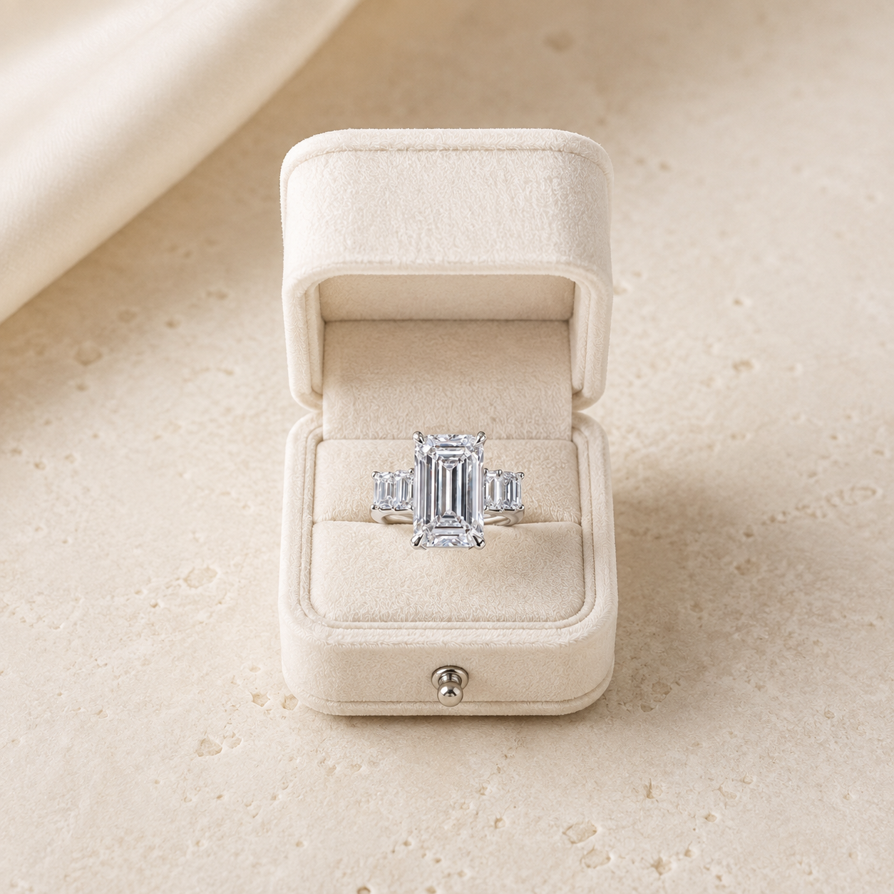 Three stone engagement ring