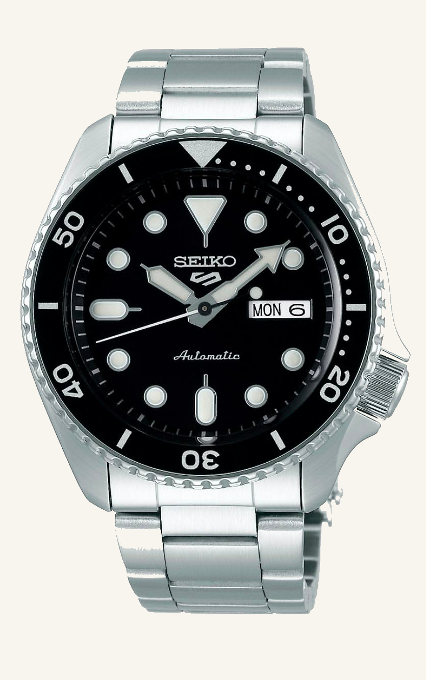 Black Seiko automatic watch